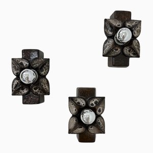 Vintage Ceramic Wall Lamps, 1970s, Set of 3