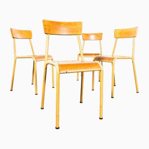 Vintage French Mustard Stella Stacking Dining Chairs, 1950s, Set of 4