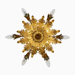 Vintage Deckenlampe mit Blattgold, 1970er