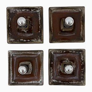 Vintage Ceramic Wall Lamps, 1970s, Set of 4