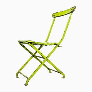 Vintage English Pavilion Lime Green Folding Chair, 1950s
