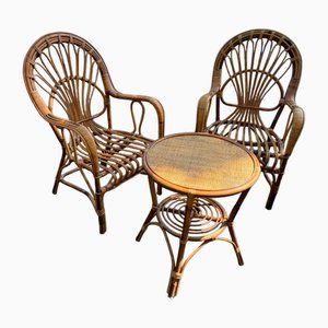 Wicker Set, 1950s, Set of 3