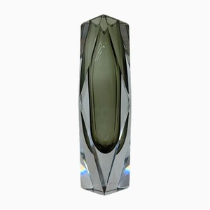 Murano Sommerso Facettierte Glasvase von Flavio Poli, 1970er