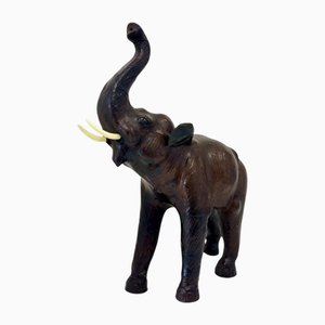 Elefante, anni '50, legno rivestito in pelle