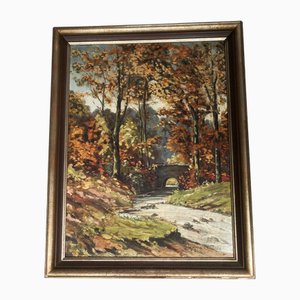 A. Maillien, Autumn Landscape, Oil Painting, 1940s