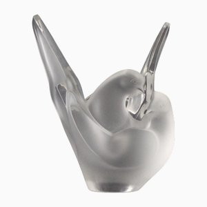 Jarrón Sylvie con forma de paloma de cristal de Lalique, 1970