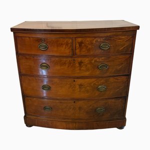 Antique Victorian Figured Mahogany Chest of Drawers, 1860