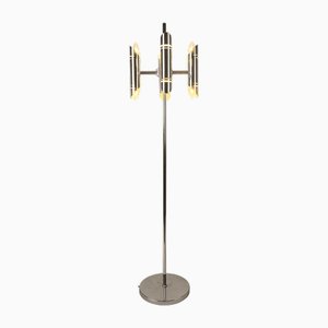 Lampadaire en Chrome à 8 Lampes, Italie, 1960s