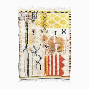 Berber Beni Ouarain Wool Rug in Abstract Multicolor, 1990