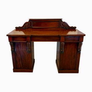 Antique Victorian Carved Figured Mahogany Sideboard, 1860