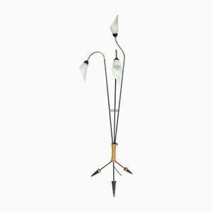 Lampadaire Mid-Century à Trois Bras avec Col de Cygne, 1950s