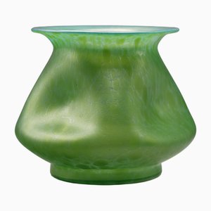 Iridescent Green Glass Vase attributed to Johann Loetz Witwe for Loetz Glass, 1890s