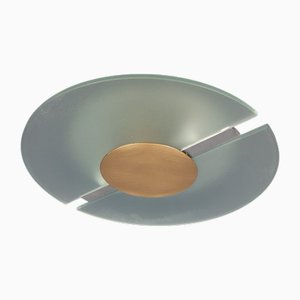 Ceiling Lamp in Glass and Metal, 1970s