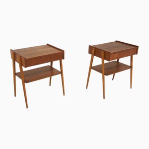 Vintage Swedish Teak Bedside Tables by Carlström, 1960, Set of 2