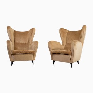 Set of Vintage Italian Bergere Armchairs, 1950