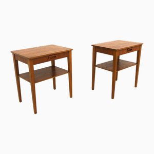 Scandinavian Teak Bedside Tables, 1960s, Set of 2