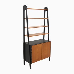 Bibliothèque en Teck et Cuir Imitation, 1950