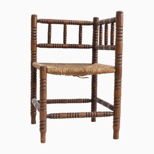 Panca vintage a bobina con sedile Rush, anni '20