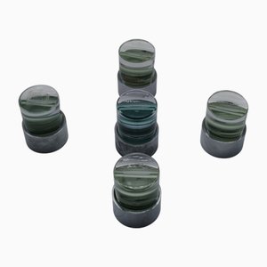 Italienische Vintage Handtuchhaken aus Glas & Metall von Fontana Arte, 1960er, 5 . Set