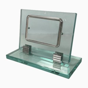 Marco de fotos italiano Mid-Century moderno de vidrio y metal de Fontana Arte, años 40