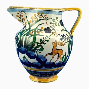 Pichet Antique en Céramique par Montelupo Fiorentino Factory, Italie, 1800s