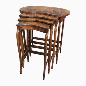 Tables Gigognes Quartetto en Noyer, 1900, Set de 4