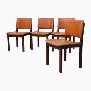 Vintage Leather Chairs, 1970s, Set of 4