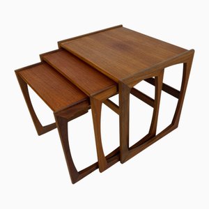 Tables Gigognes en Teck, Royaume-Uni, 1960s, Set de 3
