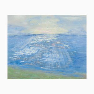 Gabriel, Veduta di mare con tramonto, 1987, Dipinto ad olio