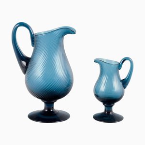 Pichets en Verre par Signe Persson-Melin, Suède, 1970s, Set de 2