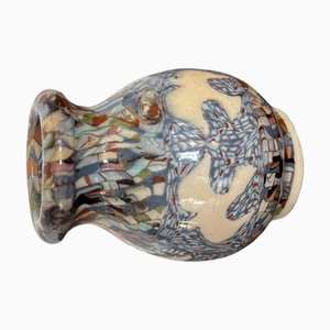 Steingut Vase mit Mosaik Mille Fiori von Gerbino für Vallauris, 1930
