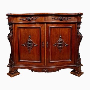 Credenza Napoleone III in mogano con lati curvi, 1850