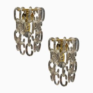 Link Wall Sconces in Murano Glass, 1980s, Set of 2