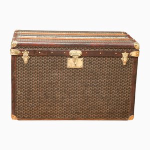 Herringbone Canvas Mail Trunk for Goyard, 1890s
