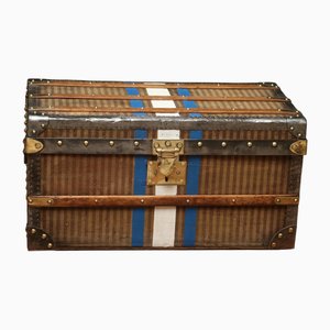 Baule in tela a righe beige
