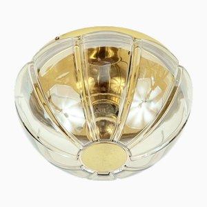 Mid-Century Modern Glass and Brass Ceiling Light from Limburg, 1960s