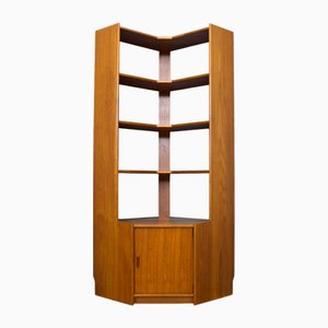 Libreria ad angolo in teak di Herbert Gibbs, anni '60