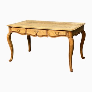 French Versatile Dining Table in Bleached Oak, 1890