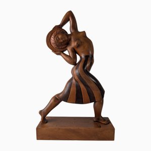 Jens Jacob Bregnoe, Figurative Skulptur, 1920er-1940er, Holz