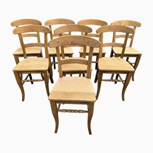 Sillas de comedor de campo francesas antiguas, 1880. Juego de 8