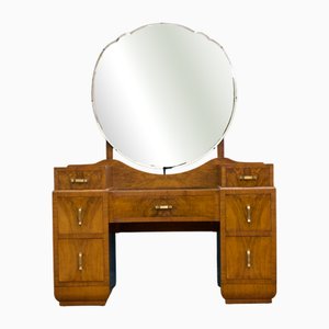 Art Deco Walnut and Walnut Veneer Dressing Table, 1930s