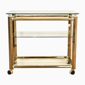 Brass and Nickel Bar Cart by Ponti & Terenghi, Italy, 1960s