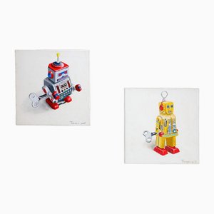 Tarass, Robots, Paintings on Canvas, 2008, 2er Set