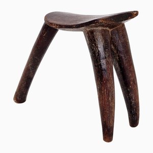 African Tripod Stool Lobi in Wood from Burkina Faso, 1950s