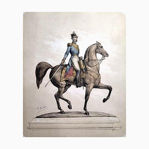 Victor Adam, le duc d'Orléans, Dessin en Couleur, 1844