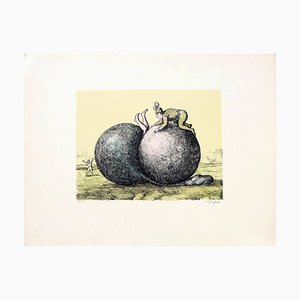 Roland Topor, Les Boules, 1973, Original Lithographie