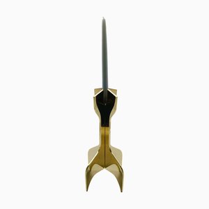 Candelabro escultural vintage dorado de Marcel Breuer para Gavina, años 70