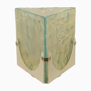 Large Cube Shaped Blue Glass Floor Light from Leucos, 1970