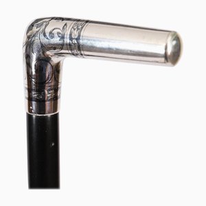 Antique French Silver Ebonized Walking Cane
