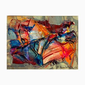 Jacques Buchholz, Composition abstraite, 1962, Huile & Gouache